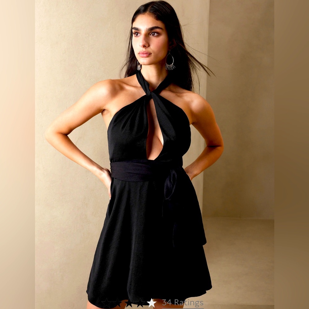 Silky Mini Halter Dress